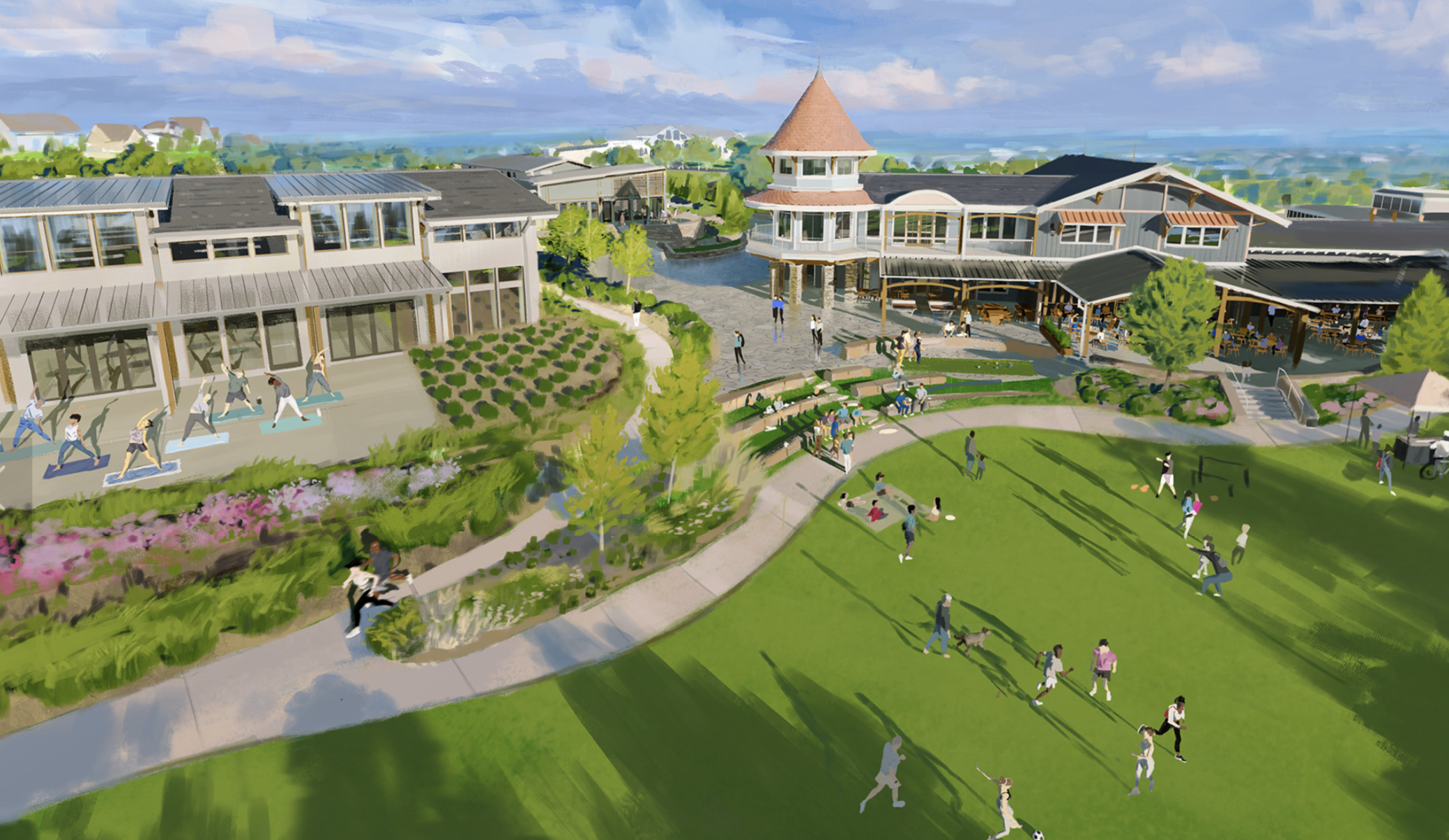 Rendering of the Asteria town centre.
